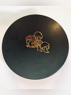 Mid Century Modern Mushroom Couroc of Monterey Tray/Plate